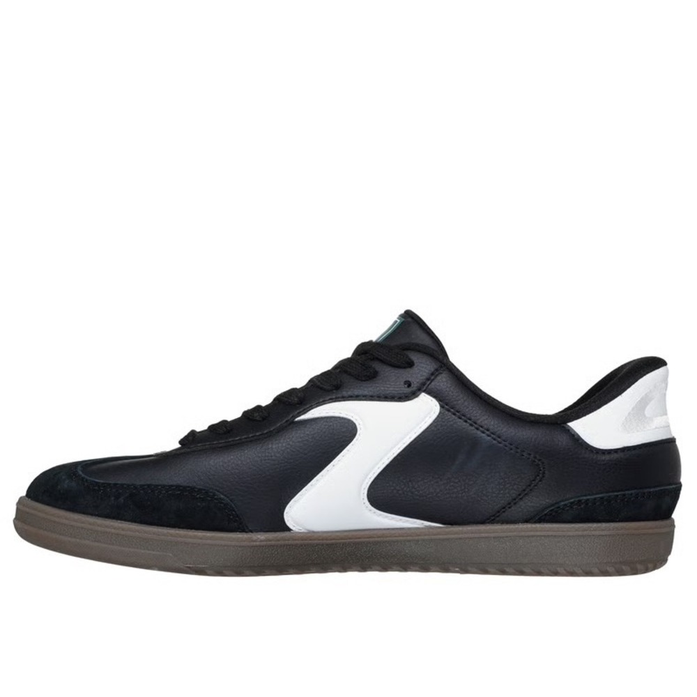 Skechers Court & Classics 254150 BKW Mens 9.5 Black White Leather Sneakers